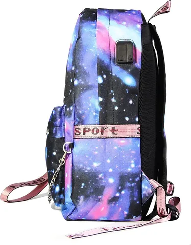 Vista 4 de XMTIHE Kids Boys Cristiano Ronaldo Novelty Backpack,Canvas Backpack with USB Charging Port for School Travel