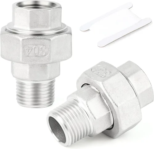 Vista 28 de TAISHER 1 pieza Unión de acero inoxidable 304, 2" NPT hembra, conexión de tubería fundida