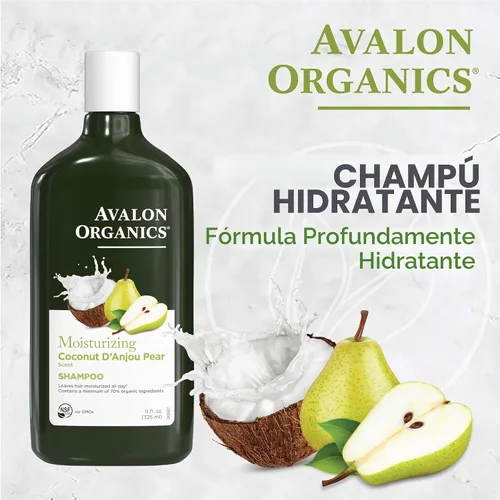 Vista 4 de Avalon Organics All Natural Coconut Pear Shampoo, 11 Fl Oz