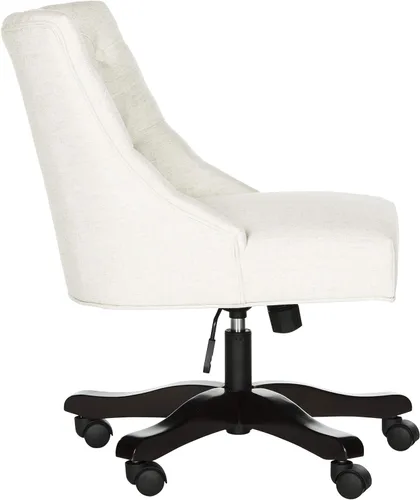 Vista 8 de Safavieh Mercer Collection Soho - Silla de escritorio giratoria de lino color crema claro