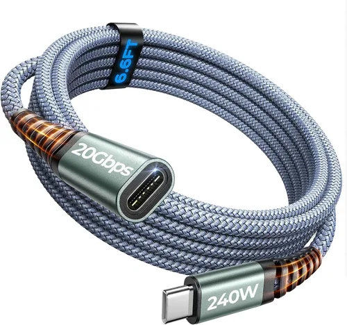 Vista 11 de Cable de extensión USB C AINOPE, extensor USB tipo C de transferencia rápida de 20Gbps/USB3.2 con 1240W de carga compatible con iPhone 16 pro
