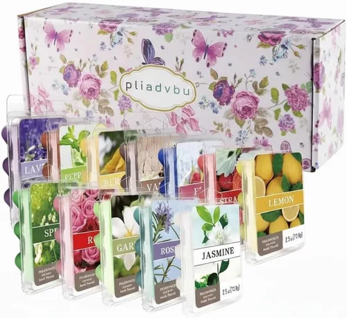 Vista 6 de pliadvbu Cera perfumada que derrite el corazón para calentador de cera perfumada – 100% soja derretida – 12 fragancias x 6 corazones para el hogar