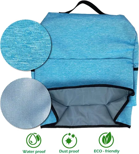 Vista 4 de Funda a prueba de polvo para batidora de pie, con bolsa organizadora para mezcladora Kitchenaid, múltiples bolsillos para varios accesorios de Azul