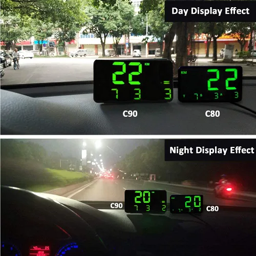 Vista 8 de Kingneed - Pantalla original universal de GPS con velocímetro y odómetro digital para automóvil, la velocidad aparece en entalla en millas por hora