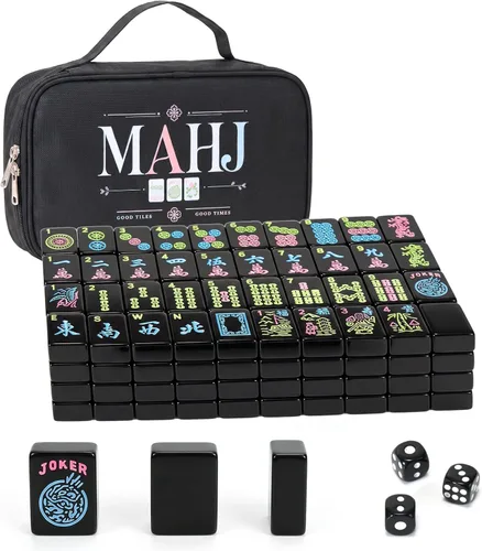 Vista 10 de American Mahjong - Juego de azulejos Mahjong, 166 azulejos rosados