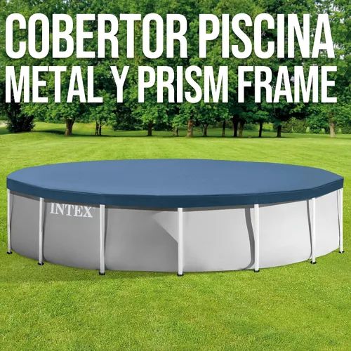 Vista 3 de CUBIERTA DE ALBERCA INTEX 28030E: Para piscinas de 10 pies con marco redondo de metal – Incluye cuerda de atado – Orificios de drenaje – Sobresalida