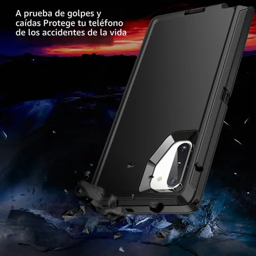 Vista 2 de Funda para Galaxy Note 10 Plus, a prueba de golpes, a prueba de caídas, a prueba de polvo, protección de cuerpo completo de 3 capas, funda rígida