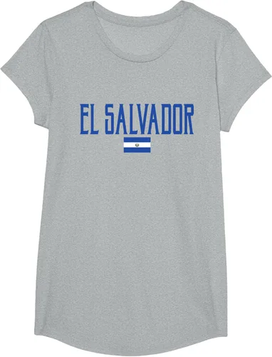 Vista 67 de Camiseta de texto azul con bandera de El Salvador, Negro, S