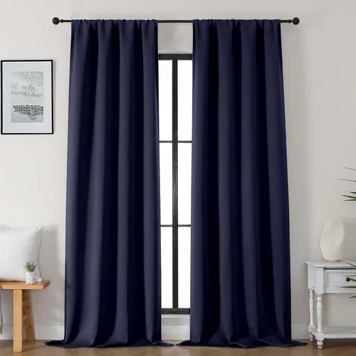 Vista 119 de Gwine Cortinas opacas para dormitorio, 54 pulgadas de largo, paneles de cortina de ventana con aislamiento térmico y reducción de ruido, cortinas