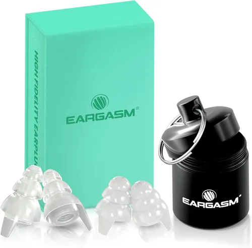 Vista 2 de Eargasm Tapones para los oídos de alta fidelidad que brillan en la oscuridad para conciertos, festivales, músicos, DJs, protección auditiva nocturna