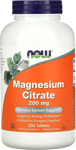 Vista 2 de NOW Foods - Citrato de Magnesio 200 mg 250 pestañas (Paquete de 2)