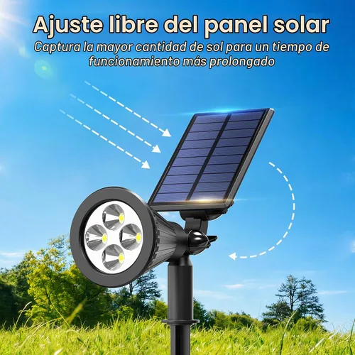 Vista 4 de JEJOT Paquete de 6 focos solares impermeables para exteriores con haz de Blanco cálido