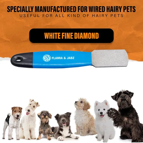 Vista 3 de Pelar con bordes de diamante de metal para perros, gatos y mascotas con agarre de plástico (fino)