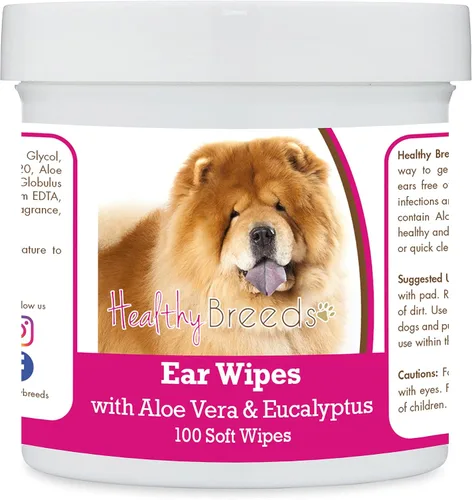 Vista 40 de Healthy Breeds Affenpinscher Toallitas de limpieza de oídos con aloe y eucalipto para perros, 100