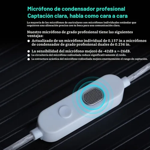 Vista 7 de KZ Taurus iems para juegos con micrófono, negro transparente claro negro