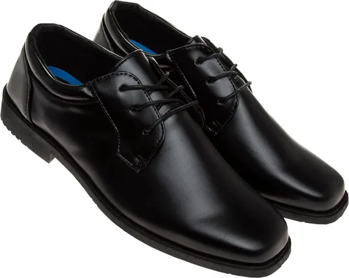 Vista 2 de Josmo Zapatos de vestir para niños Zapatos formales clásicos Oxford con cordones Negro marrón blanco (niño pequeño-niño grande)