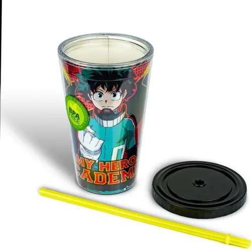 Vista 5 de Everenty Taza de plástico My Hero Academia Mercancía de anime y manga con licencia 16 onzas de plástico sin BPA Perfecto para el hogar
