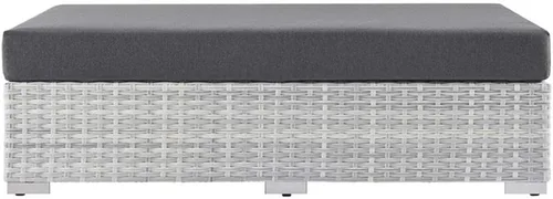 Vista 4 de Modway Convene - Otomana rectangular de mimbre para patio al aire libre, color gris claro