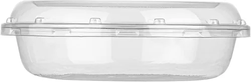 Vista 15 de Restaurantware Thermo Tek - Platos para servir de 7.5 x 2.4 pulgadas con tapas, 100 bandejas desechables para verduras, redondas para fiestas