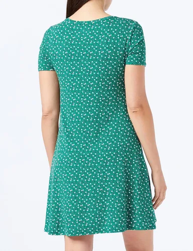 Vista 3 de Tienda Essentials Vestido de manga corta regular con cuello en V para mujer