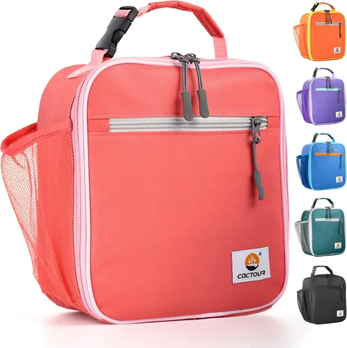 Vista 13 de CaCTOUR Lonchera para Niños, 2 Paquetes Bolsa de Almuerzo Aislada para Niñas y Niños, Bolsa Suave Mini Enfriador Regreso a la Escuela Bolsa