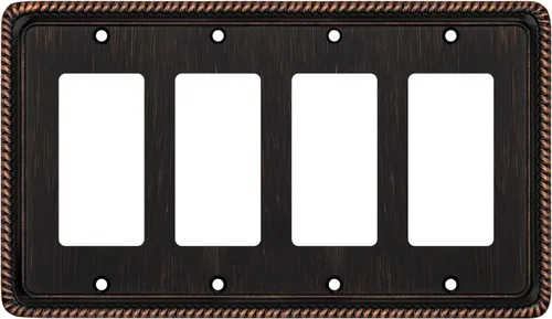 Vista 28 de Henne Bery Rope Edge - Placa decorativa de pared para interruptor (placa lisa, 2 unidades, bronce antiguo)