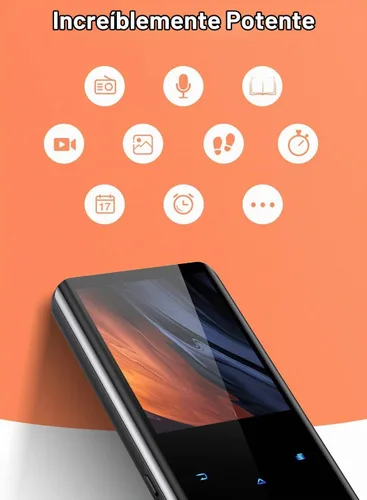 Vista 5 de AGPTEK Reproductor MP3 de 32 GB con Bluetooth 5.3, A19X pantalla curva de 2.4 pulgadas, reproductor de música portátil con bocina, sonido sin Negro