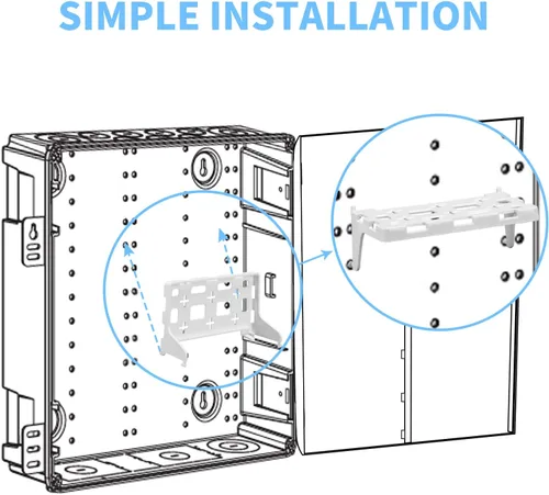 Vista 3 de Haoguo - Soporte universal de plástico para estante de centro multimedia, soporta 20 libras de peso, compatible con centros de medios estructurados