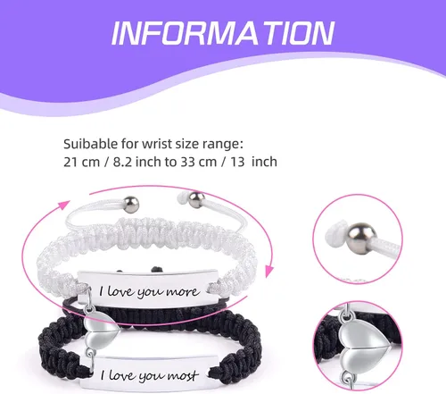Vista 7 de Pulsera de amor para pareja