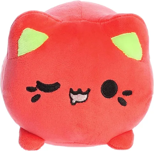 Vista 2 de Aurora® Encantador Tasty Peach® Guayaba Meowchi - Animal de peluche - Diseño brillante y colorido - Peluche Showpiece - Naranja 7 pulgadas
