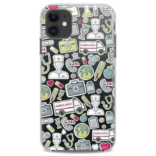 Vista 14 de Funda de TPU compatible con Apple iPhone 12 Mini 2020 Release 5.4 pulgadas, contraportada anatomía diseño de corazón, lindo estampado de órgano
