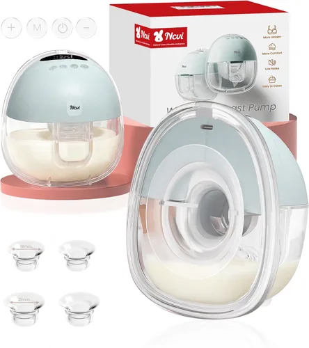 Vista 10 de NCVI Extractor de leche portátil, 2 en 1 manos libres con 4 modos, 9 niveles, material de grado hospitalario, sin BPA, bomba eléctrica portátil