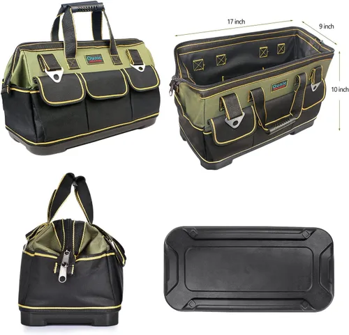 Vista 6 de Bolsa de herramientas, Ounic de 17 pulgadas, bolsa de herramientas grande y resistente con boca ancha y base moldeada impermeable, bolsas