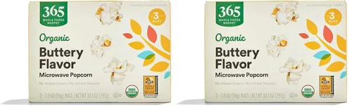 Vista 14 de 365 by Whole Foods Market, Palomitas de maíz orgánicas con mantequilla ligera para microondas, 9 onzas