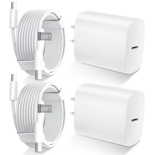 Vista 24 de Cargador para iPhone 16 15 Pro Max de carga rápida, bloque de carga USB C de 20 W para iPhone 16 15 con cable de carga tipo C de 3 metros