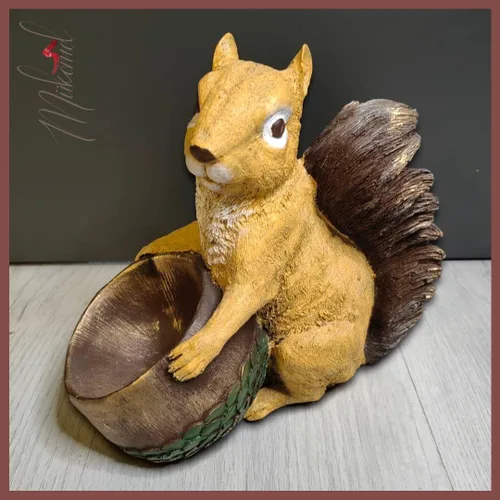 Vista 8 de Ardilla ardilla (9.0 pulgadas, canasta decorativa, regalo vivo, estatua de animales, escultura de figuras, arte hecho a mano) Mukemel Designs