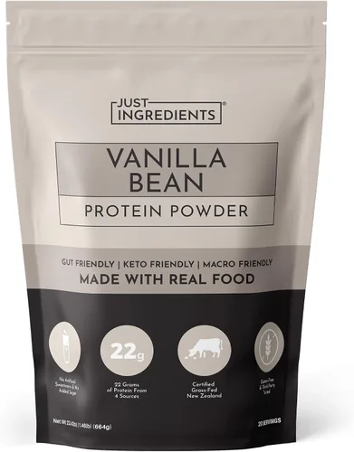 Vista 10 de JUST INGREDIENTS Chai Proteína en polvo – Mezcla de 30 porciones con suero 100% alimentado con pasto y proteínas vegetales orgánicas – Sabor cálido