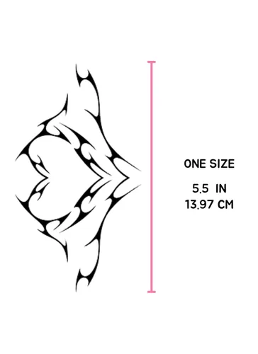 Vista 4 de Tatuajes de cibersigilismo Cosplay sexy súcubo temporal Tatuaje corporal de anime Kawaii para disfraces de juegos de rol (negro)