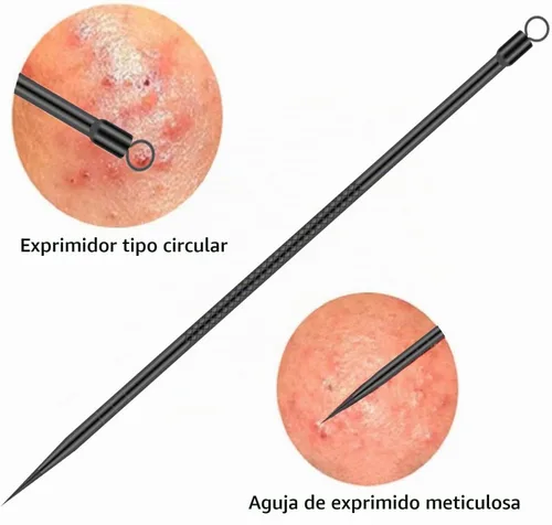 Vista 4 de Kit de herramientas para eliminar espinillas, 4 piezas, herramienta extractor de espinillas para nariz y cara, juego de herramientas de eliminación