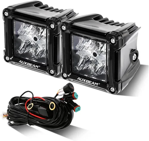 Vista 10 de Auxbeam Serie FA, cubos LED de 3 pulgadas con DRL, 2 modos, haz puntual, luces todoterreno de 20 W, luces de conducción, luces de pilar A, luces