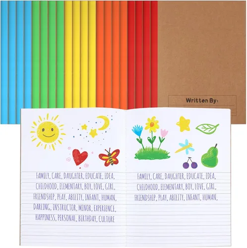 Vista 16 de Henoyso Paquete de 5 cuadernos de composición primaria, 9-3/4 x 7-1/2 pulgadas, diario primario para niños, cuaderno de escritura K-2 para niños