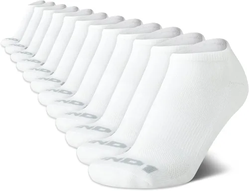 Vista 14 de AND1 Calcetines de corte bajo para hombre, paquete de 12 calcetines de compresión atléticos elásticos de rendimiento para hombres, calcetines Azul