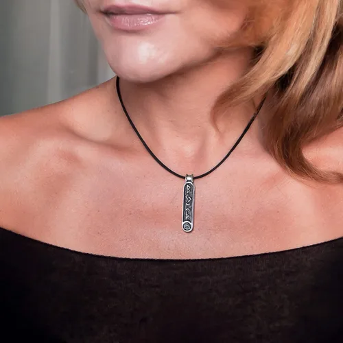 Vista 19 de Viking Rune Formula Pendant Necklace for Men Women - 925 Sterling Silver - Norse Nordic Celtic Jewelry - Runes Protection Amulet - Matching