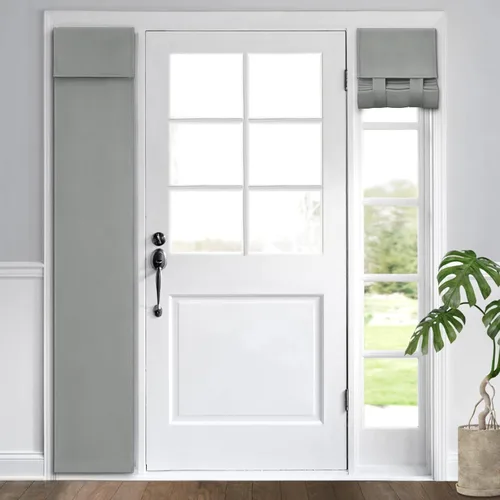 Vista 116 de HOMEIDEAS Cortinas Opacas para Aula para Puerta Principal, Cubierta de Ventana de Puerta de Aula, Persianas de Privacidad con Aislamiento Térmico