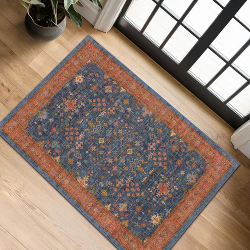 Vista 223 de Hazo Haus – Alfombra pequeña para entrada, cocina o baño, antideslizante con base de goma, resistente a las manchas y a la decoloración, diseño
