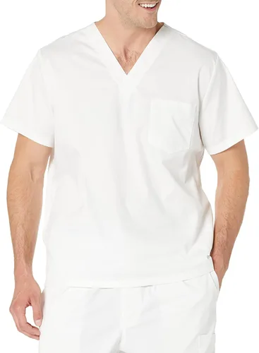 Vista 5 de Tienda Essentials Camiseta médica con cuello en V y bolsillos para hombre