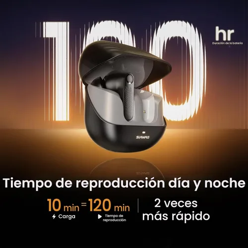 Vista 7 de Auriculares inalámbricos 5.4 Bluetooth 100H Auriculares Bluetooth Auriculares con cancelación activa de ruido, auriculares intrauditivos con 4