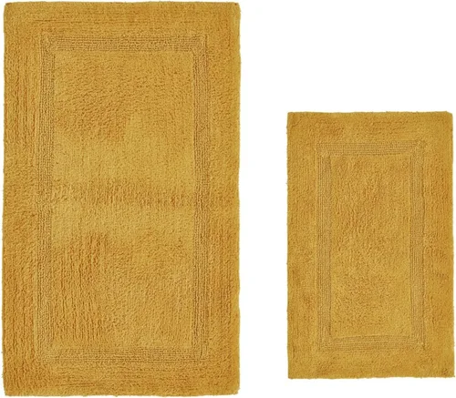 Vista 168 de Better Trends - Juego de 2 alfombras de baño 100% algodón, extra suaves, con borlas, de 17" x 24", alfombra de baño superabsorbente y reversible