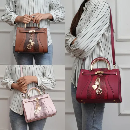 Vista 2 de MKF Collection Mia K - Bolso de mano con asa superior de cuero vegano para mujer