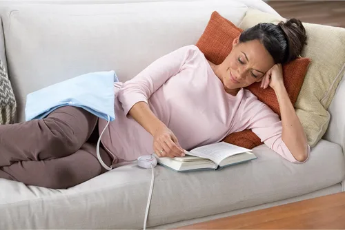 Vista 6 de Sunbeam Heating Pad for Pain Relief Standard Size Ultra Heat, 3 Heat Settings Light Blue, 12 Inch x 15 Inch